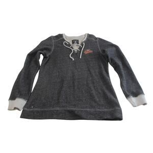 Antigua Baltimore Orioles Women's Heather Gray Lace-up Sweatshirt Large Logo MLB